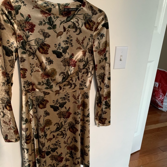 Zara Velvet Floral Skater Dress - Picture 3 of 4